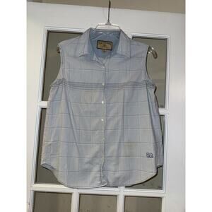 Bit & Bridle Womens Sleeveless Button Up Western Shirt Size Large Plaid